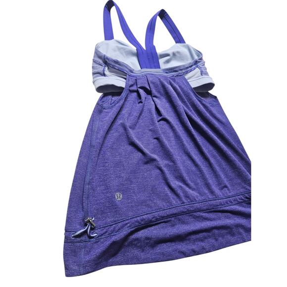 Lululemon Women's Rest Less Tank Top Heathered Bruised Berry Stripes Size 6 - Picture 5 of 8